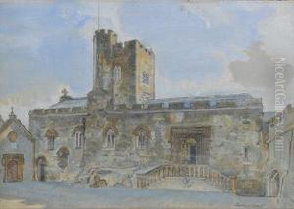The Church On St. Michael's Mount. Oil Painting by Robert Borlase Smart