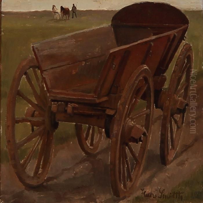 An Old Horse Wagon Oil Painting by Hans Ludvig Smidth