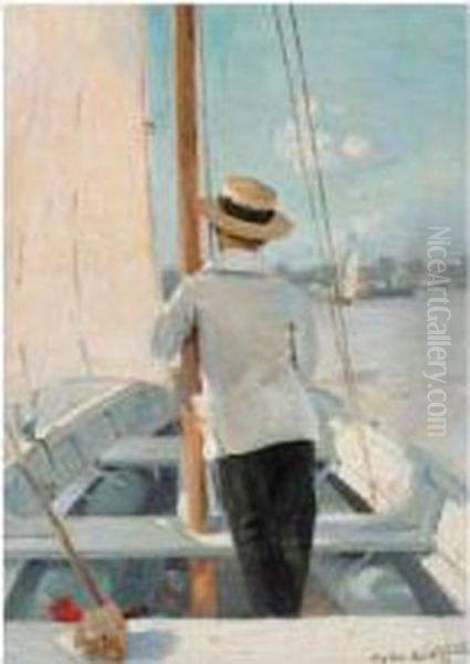 La Promenade En Bateau Oil Painting by Alfred Smith