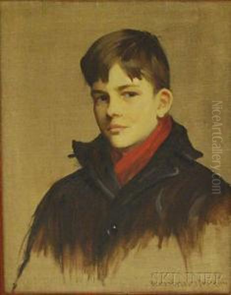 Portrait Of George R Dreher As A Boy Oil Painting by Alfred Everett Smith