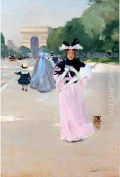 The Arc De Triomphe Oil Painting by Alfred Everett Smith